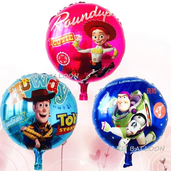 

KUWANLE 60pcs/lot 18inch Cartoon Toy Story Foil Balloons Hero Woody Captain Buzz Balls Birthday Party Supplies Helium Decoration