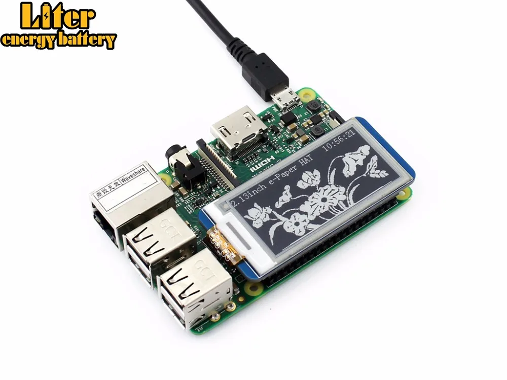 5 шт./партия 2,13 ''e-paper HAT, 250x122, 2,13 дюймов E-Ink для Raspberry Pi 2B/3B/Zero W, Цвет дисплея: черный, белый, частичное обновление