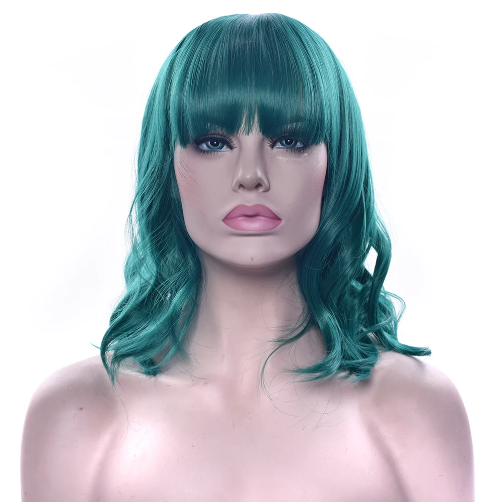 

Soowee Short Green Gray Synthetic Hair Wigs High Temperature Fiber Pink Black Brown Party Hairpieces Women's Cosplay Wig
