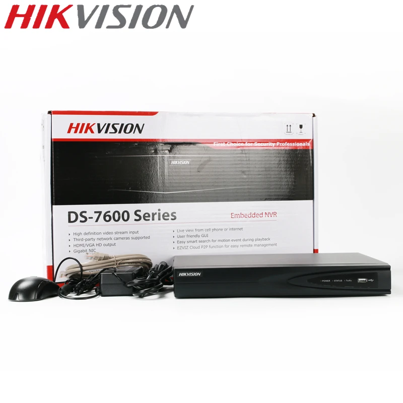 HIKVISION встроенный Plug& Play 4K NVR DS-7604NI-K1/4 P международная версия с 4 PoE портами Поддержка ONVIF Hik-подключение