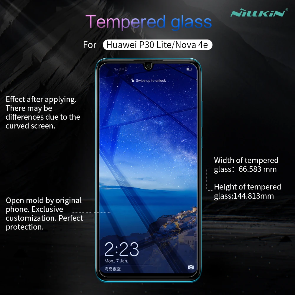 Nillkin 0,2 мм стекло для huawei P30 Lite и Nova/4e H+ Pro противовзрывная Защитная пленка для экрана из закаленного стекла