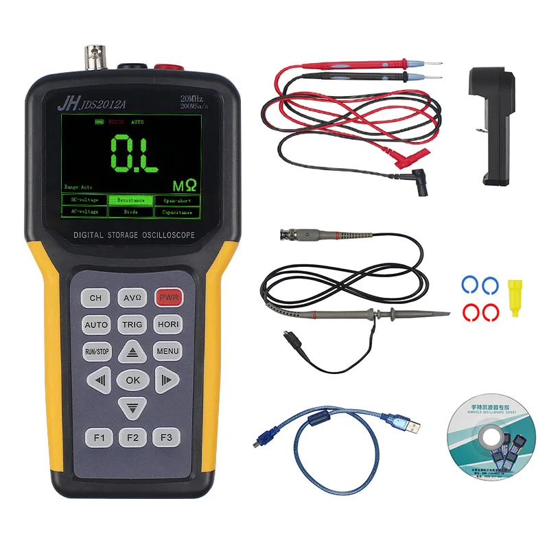 

JINHANIC JDS2012A Digital Handheld Oscilloscope 1 Channels 20MHz 200MSa/s Sample Rate Os US Plug