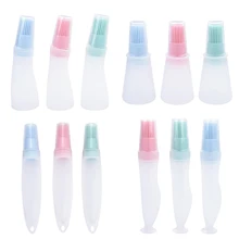 Портативная силиконовая масляная бутылочка с кисточкой для выпечки кисточка для смазывания гриля Кондитерская масляная щетка кухонная выпечка для мёда для масла инструмент для барбекю