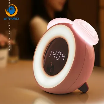 

Smart Digital LED Alarm Clock Human Body Induction Rechargeable Electronic Clock with Luminous Snooze Desktop Kids Alarm Clock