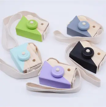 Cute Wooden Toy Camera Baby Kids Hanging Camera Photography Prop Decoration Children Educational Toy Birthday Christmas Gifts 1