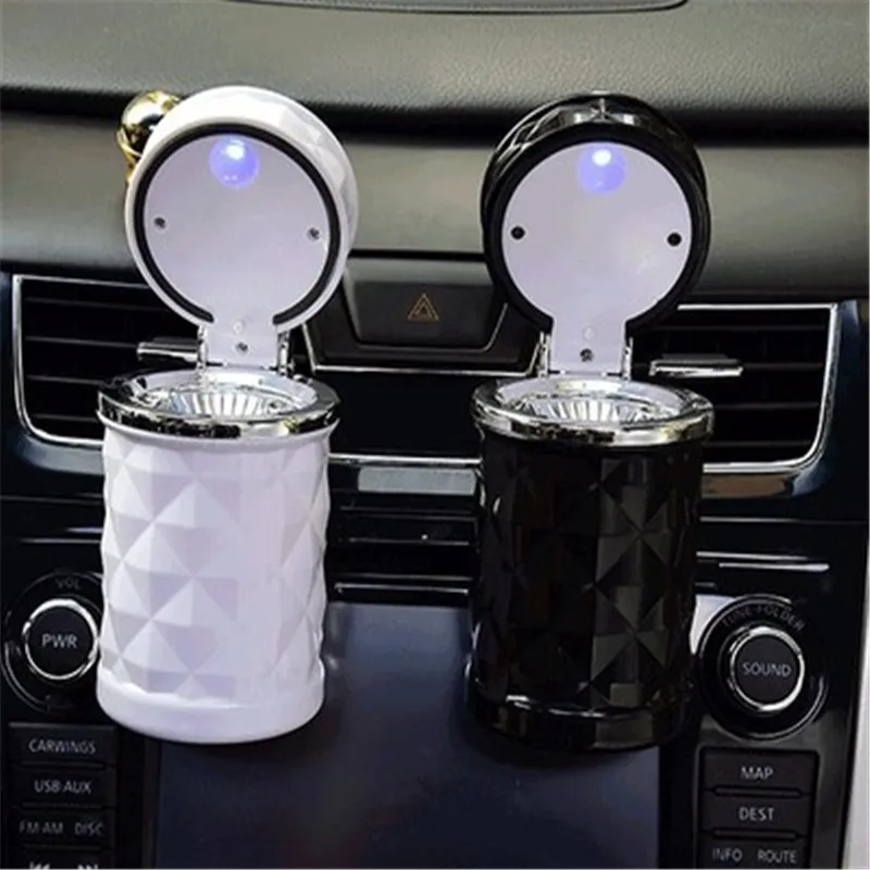Portable Ashtray Auto Car LED Cigarette Smoke Cars Accessorie Blue
