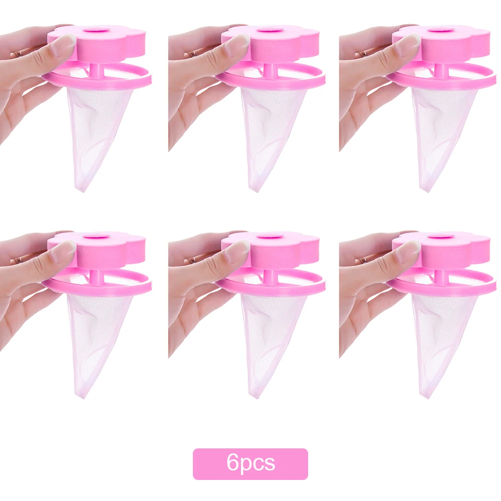 6PCs pink Hoomall цветочный Тип плавающий стиль стиральная машина фильтрация ворс Бытовая многоразовая стиральная машина плавающий ворс сетчатый мешок - Цвет: 6PCs pink