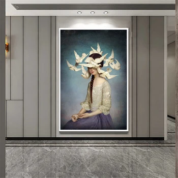 

Christian Schloe Poster Vintage Surreal Art Wall Art Retro Wall Pictures for Living Room Decoration Maison Home Decor