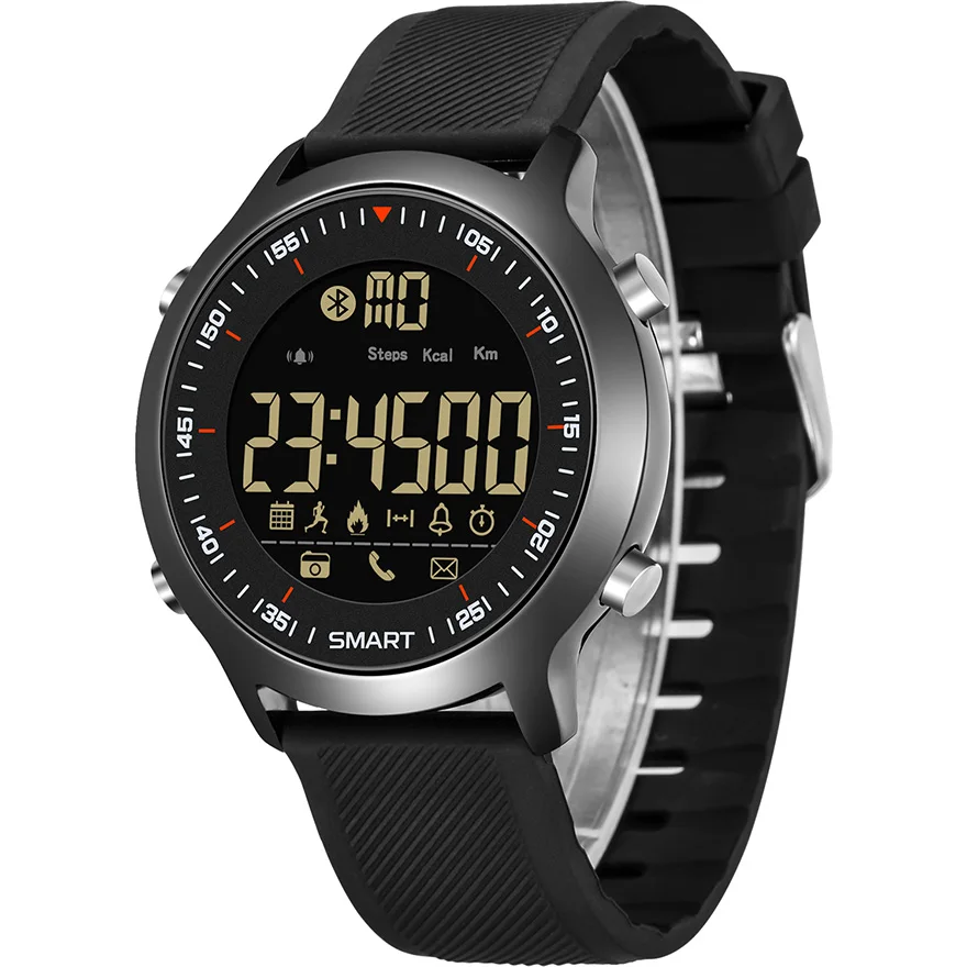 SYNOKE Смарт-часы мужские спортивные Шагомер водонепроницаемый напоминание о звонках Цифровые мужские Смарт-часы носимые устройства для ios Android телефон - Цвет: Black
