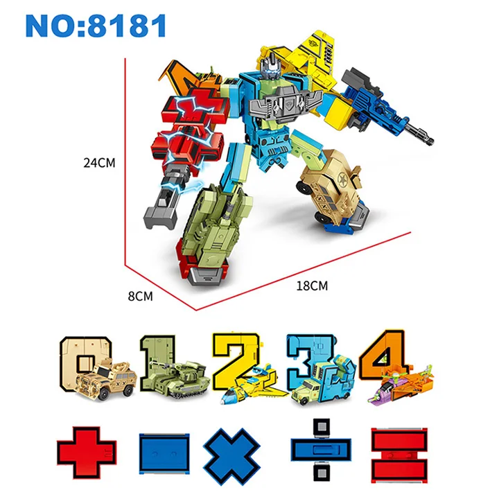 10 шт. Трансформация Номер робот игрушка строительные блоки деформация карманные морфы образовательные Фигурки игрушки для детей - Цвет: 10PCS without box