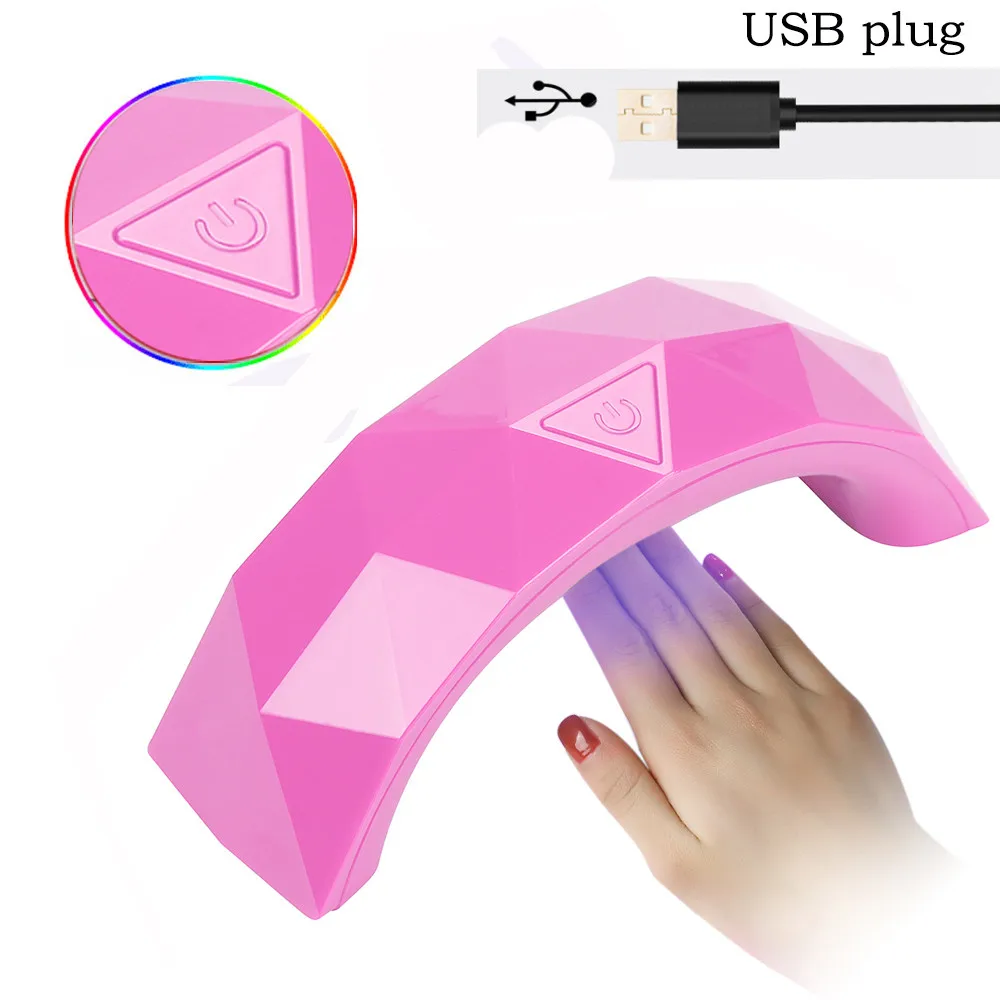 Низкая цена Новый 9 Вт горячий розовый USB СВЕТОДИОДНЫЙ УФ гель для ногтей