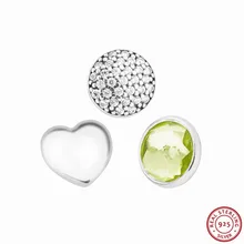 925 стерлингового серебра August капельница миниатюрные бусины DIY Fit Pandora подвешиваемый кулон ожерелья подвески или браслеты 3 шт FLS009-8