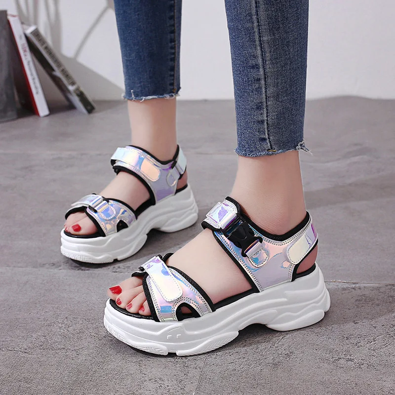 Women's Sandals 2019 Summer High Heels Sandals Women Chunky Sandals Womens Wedge Platform Shoes Casual Summer Sandals mujer