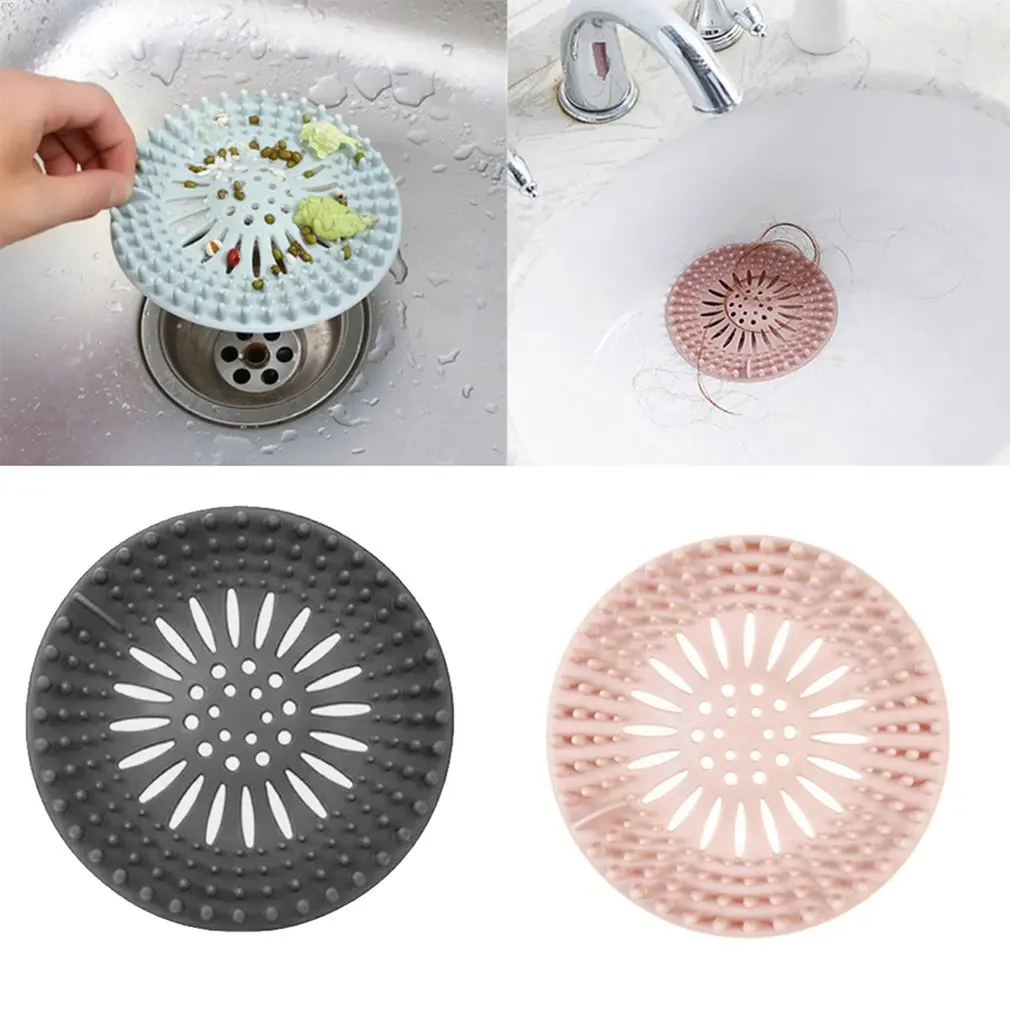 Round Floor Drain Mat Cover Plug Water Filter Shower Drain Covers Sink Strainer Filter Hair Stopper For Bathroom Kitchen