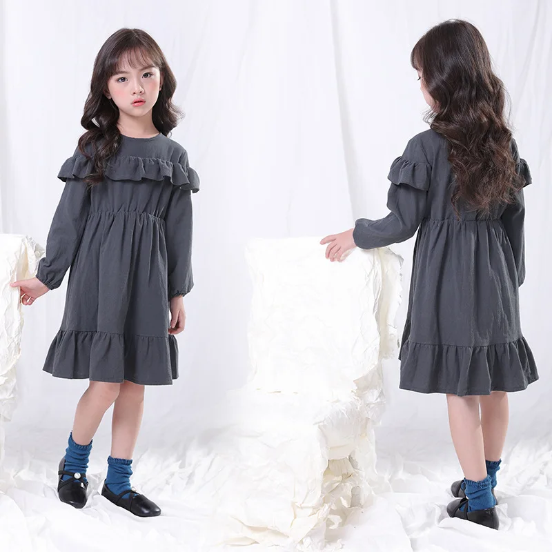 

2019 Spring New Brand Girl Dress Children Princess Dress Kids Pleated Dress Baby Ruffles Dress Toddler Long Sleeve Clothes,#3832