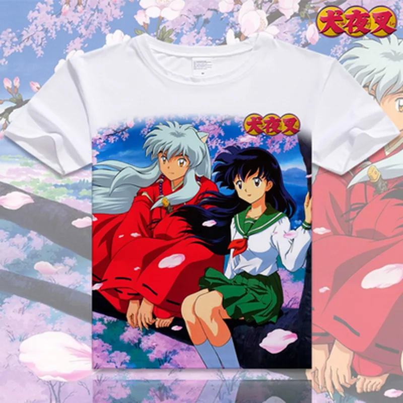 Аниме унисекс Топы Тройник Inuyasha футболка аниме Sesshoumaru короткий рукав Футболка Moneca Stori дышащие мужские и женские футболки