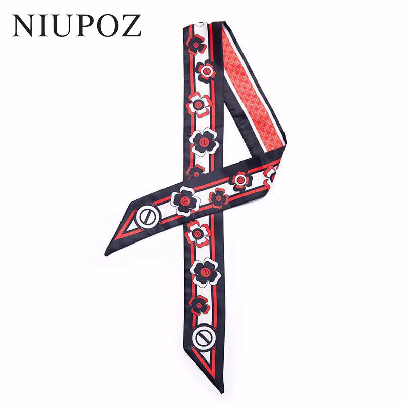 

Women New Design Four Leaf Clover Bag Handbag Small Twill Silk Scarf Ribbon Tie Headband Neck Hair Accessories Fashion M306