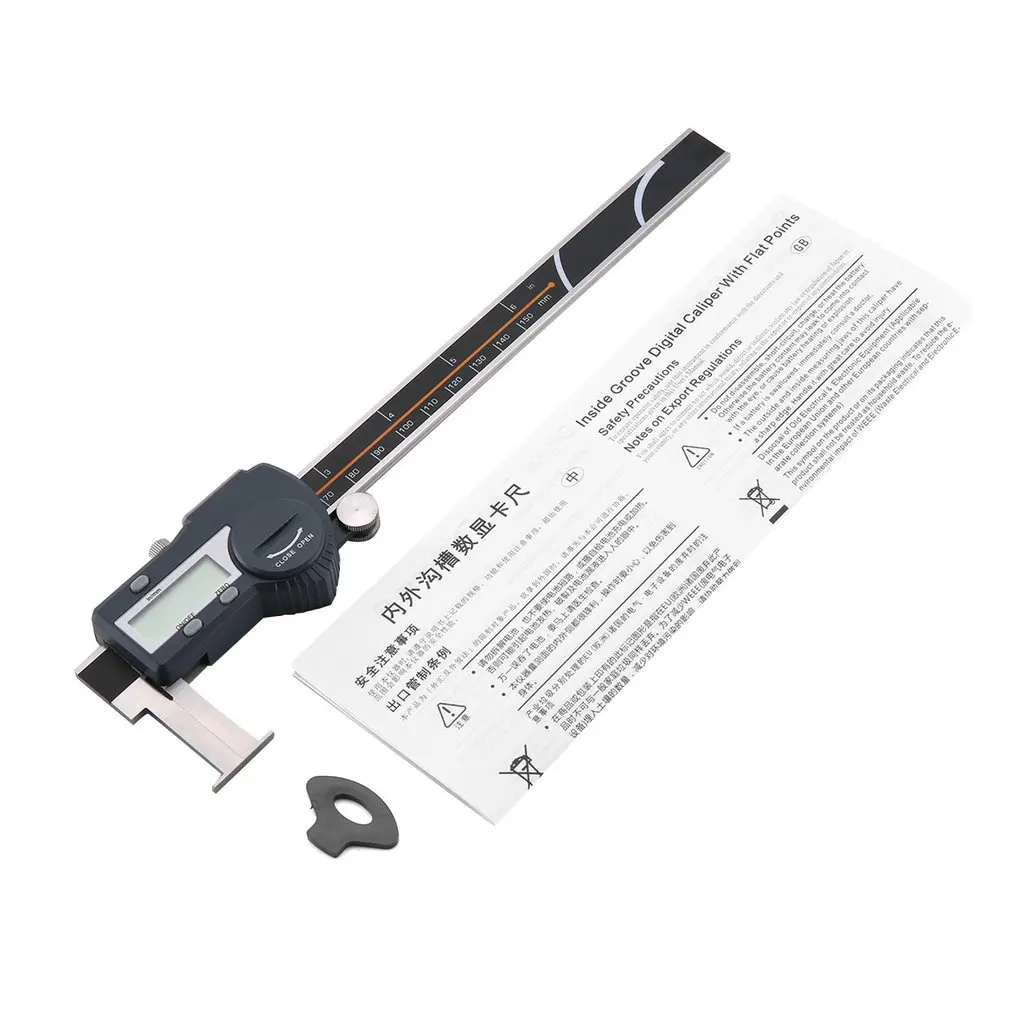 

SHAHE Inner Groove Digital Vernier Caliper Inner Hole Groove Stainless Steel Bluetooth Caliper Flat Round Head Measuring Tool