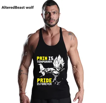 

Gyms Clothing GOKU print Bodybuilding Tank Top Men Fitness Singlet Sleeveless Shirt Cotton Muscle Undershirt workout Tank Tops