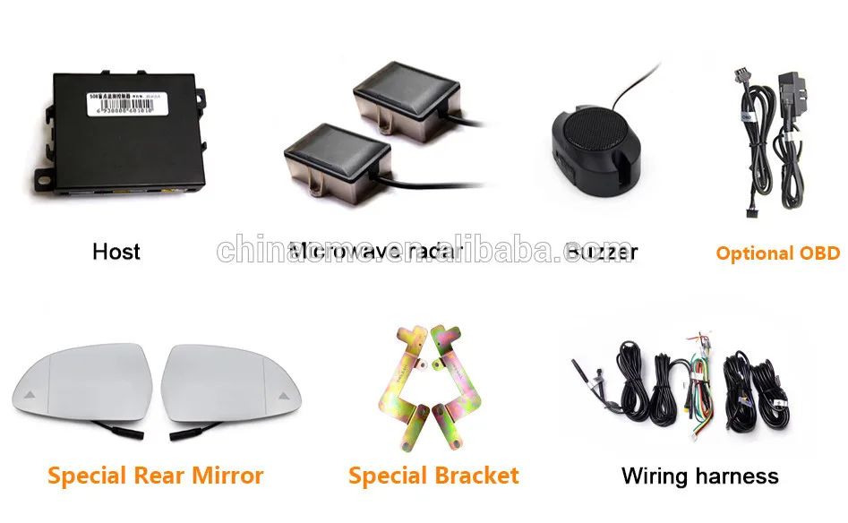 24 GHZ Microwave Automotive Radar Blind Spot Monitor Side Assist System OEM Customized mirror