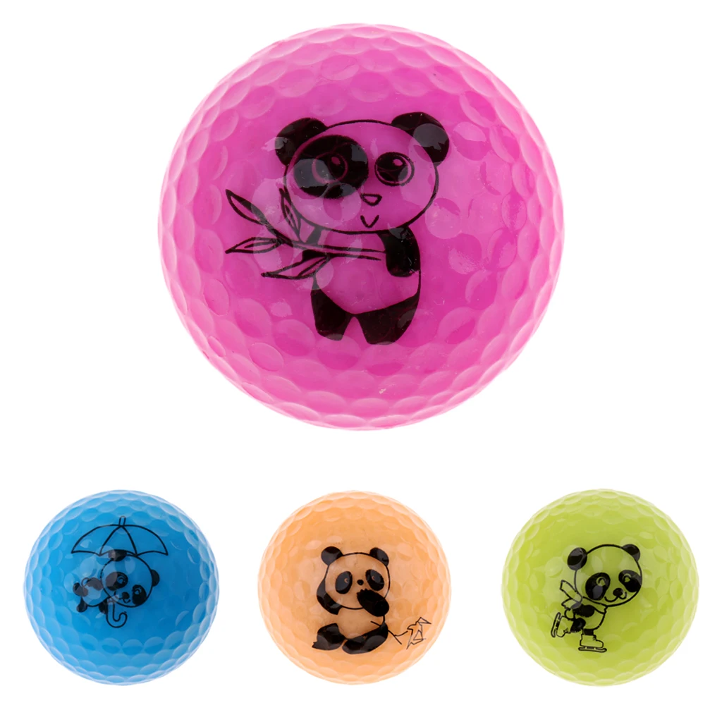 Golf Driving Ball Double Layer Golf Ball Cute Panda Golf Range Practice Ball Flexible Elastic Training Golf Ball