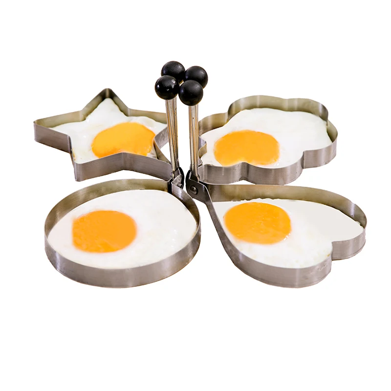 Толстый набор из нержавеющей стали для жареных яиц, креативные антипригарные формы для яичницы, 4 шт./компл., форма для омлета в форме сердца