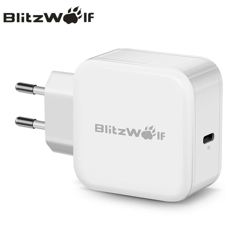 BlitzWolf USB Type C Charger Mobile Phone Charger Wall Travel Charger Adapter PD 30W Fast Charging