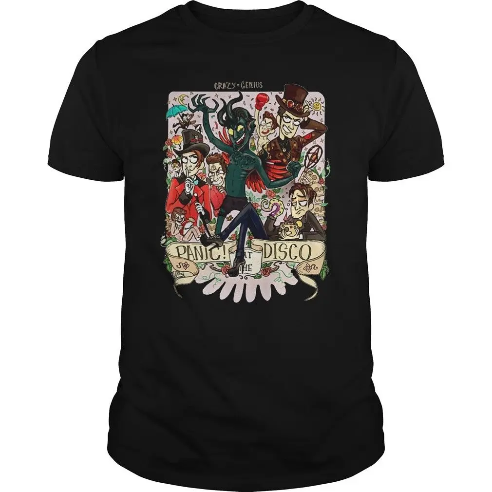 

Crazy Genius Panic at the Disco Shirt Cartoon t shirt men Unisex New Fashion tshirt Loose Size top ajax 2018 funny t shirts