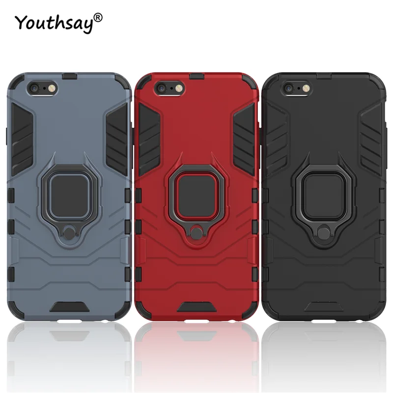 For Cover iPhone 6 Case Magnetic Finger Ring Kickstand Hard PC Phone Apple 6S Funda Youthsay | Мобильные телефоны и