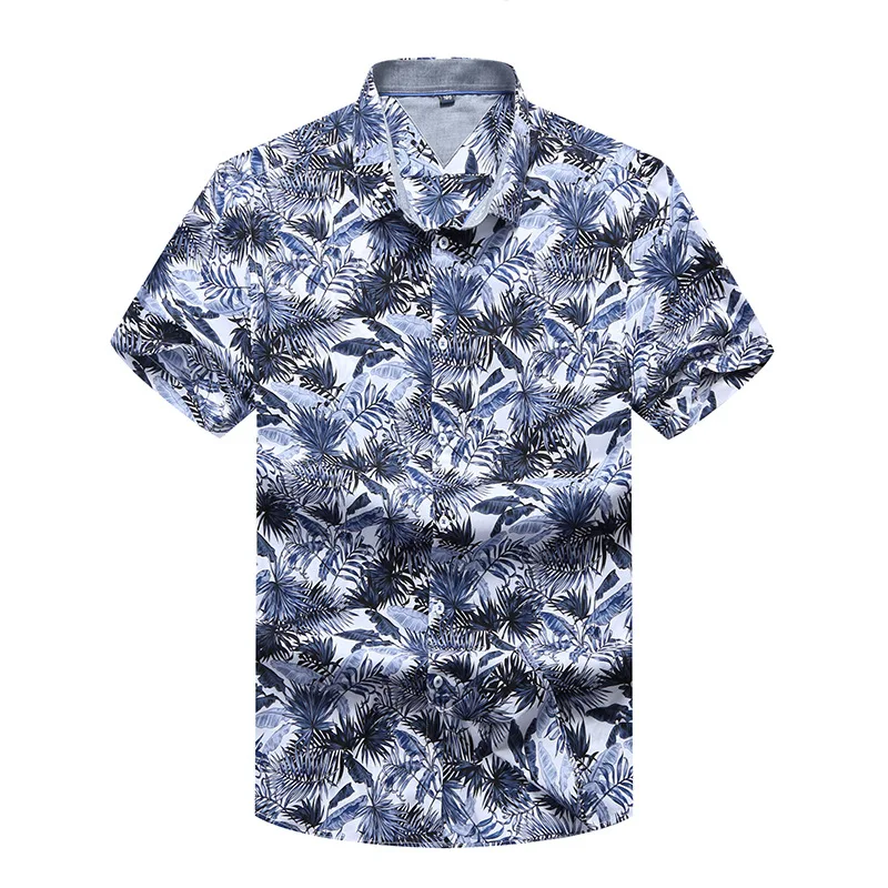 Shirt Men Short Sleeve Hawaiian Shirt Summer Casual Cotton Multicolor Shirts Men Vacation Plus Size Floral Shirts