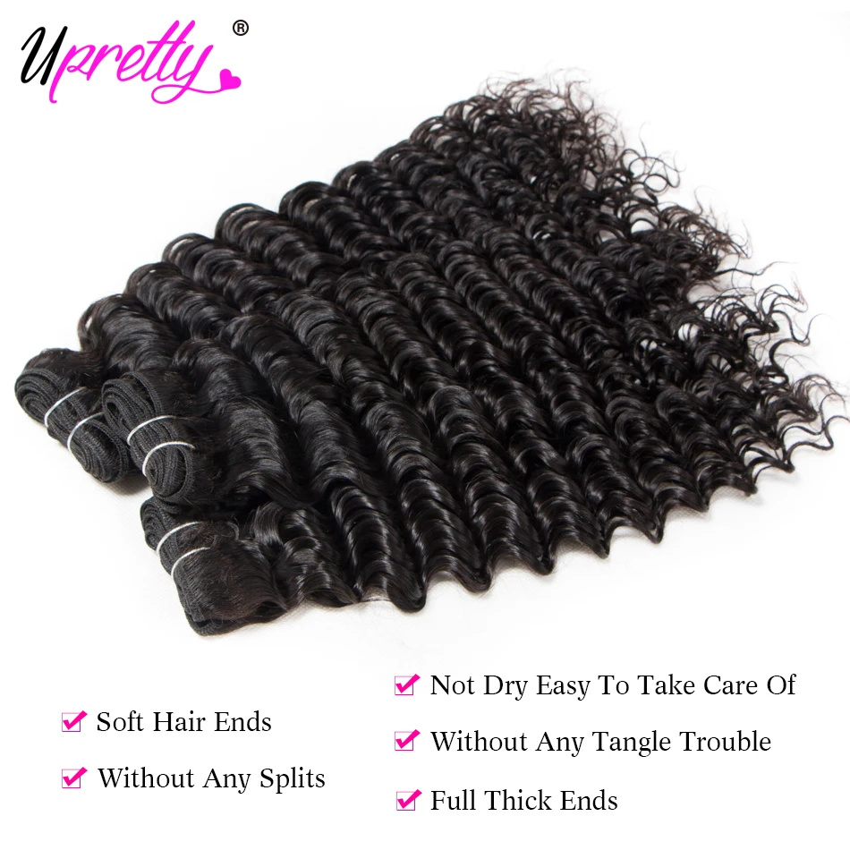 Upretty Hair Deep Wave Bundles With Frontal Brazilian Hair Lace Frontal Closure With Bundles Human Hair 3 Bundles With Frontal Upretty Hair Deep Wave Bundles With Frontal Brazilian Hair Lace Frontal Closure With Bundles Human Hair 3 Bundles With Frontal