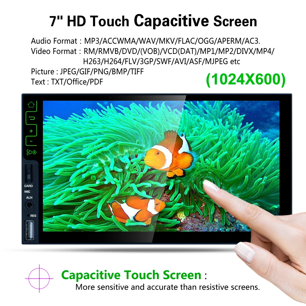 Discount APRICOTCAR 7 "2 Din Touch Screen Car HD MP5 Automatic Audio Stereo Bluetooth FM AUX Player Android5.1 Support GPS 3G Internet 1