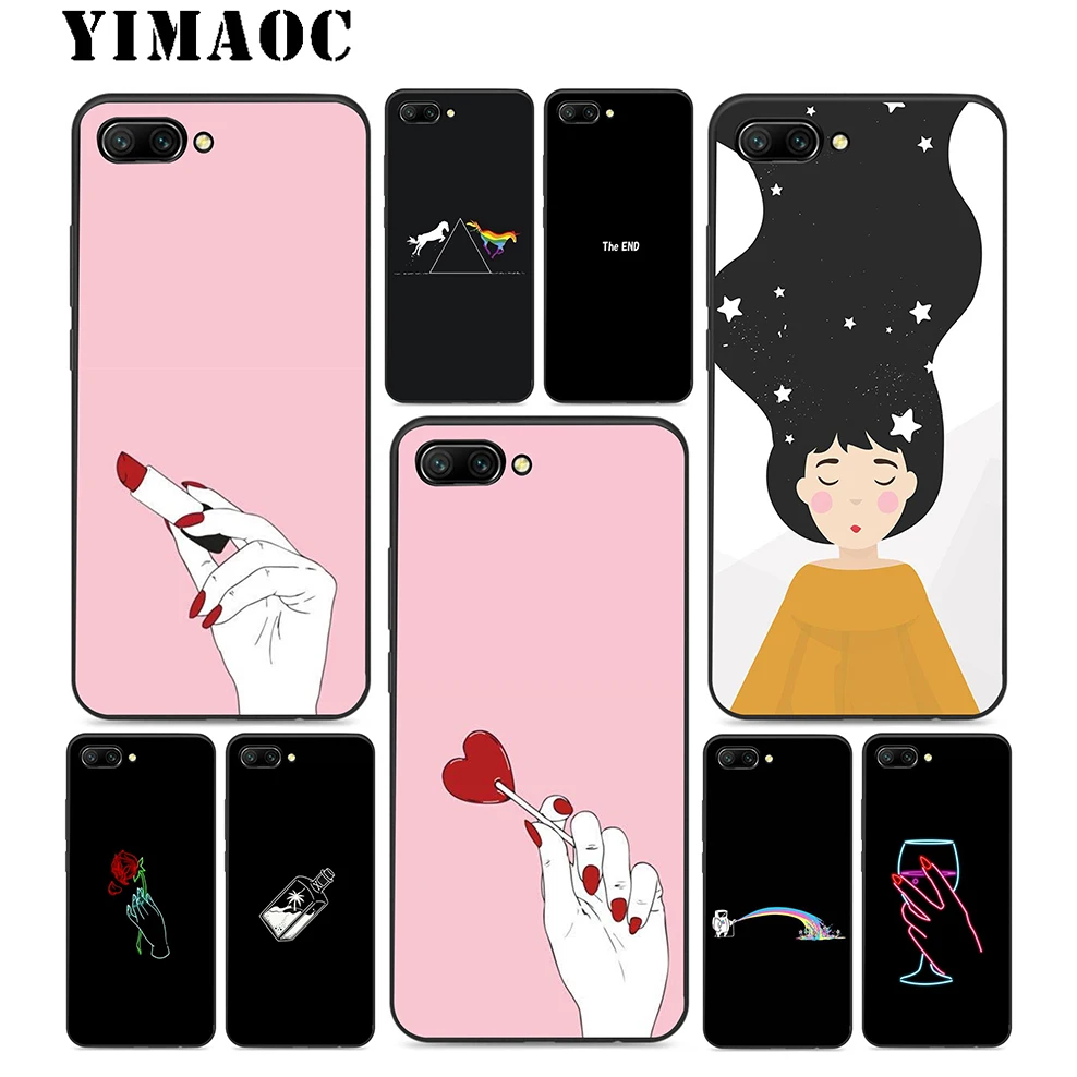 

YIMAOC Girl heart Lovely Cute Silicone Case For Huawei Honor Mate 10 P20 P10 P9 P8 P Smart Y6 6A 7A 7X 7C Lite Pro 2017 2018
