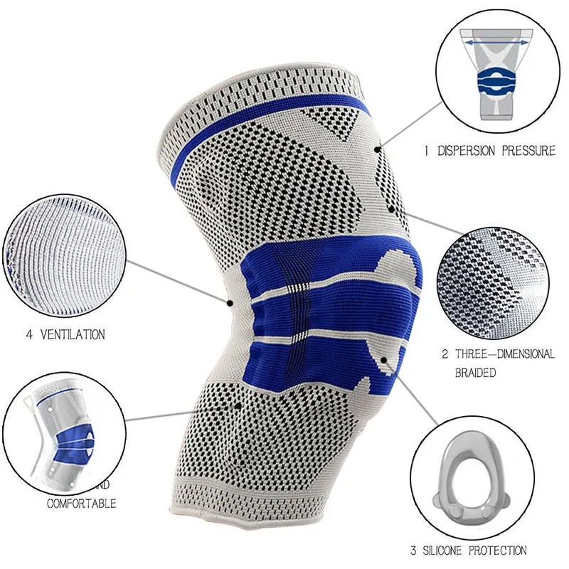 1 шт. спортивный наколенник коврик 3D ткань защита от сжатия мышц эластичные коленки поддержка Скоба для баскетбола походы бег