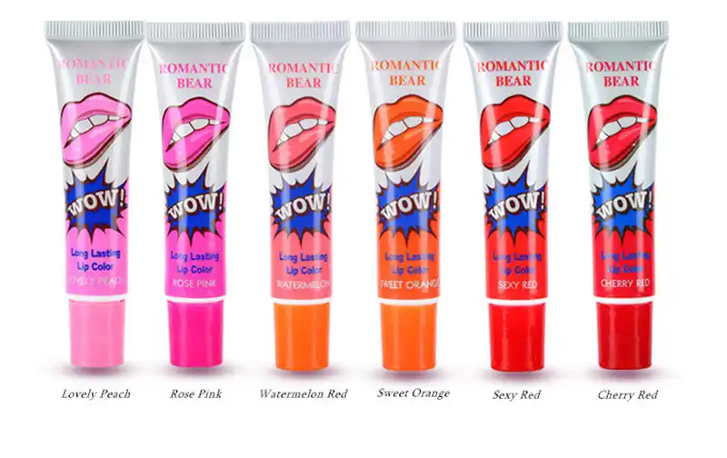 6 Colors Waterproof Lip Gloss Easy Peel Off Liquid Tint