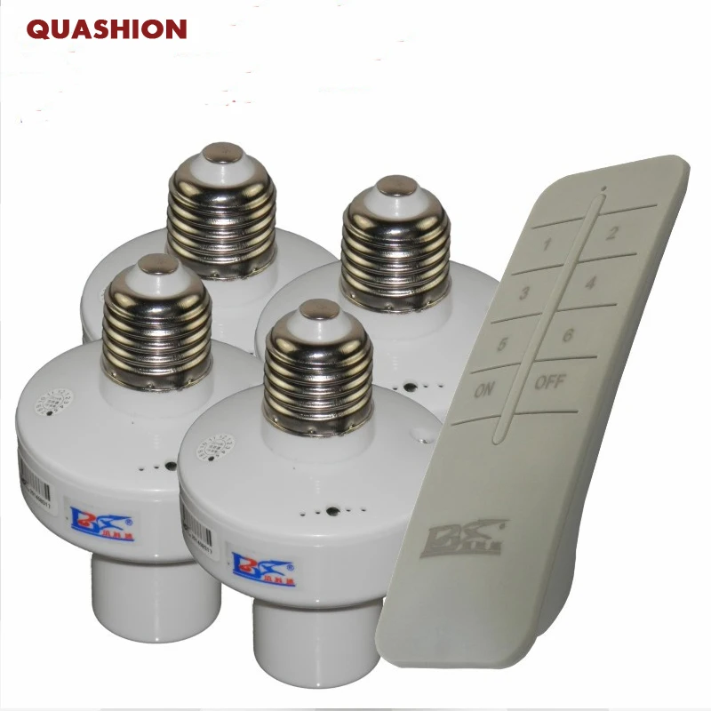  1/2/3/4*E27 Wireless Remote Control Light Lamp base oN/off Switch Socket Holder rc smart device 110 - 32697290382