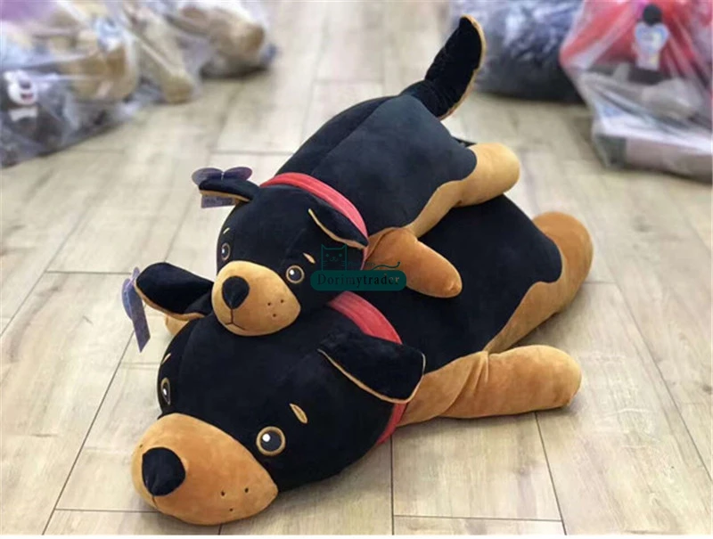  Dormytrader 90cm Big Simulated Animal Dog Plush Toys Soft Stuffed Giant Black Puppy Doll  Wolf Dog Pillow 35inches Gifts for Children DY61659 (8)