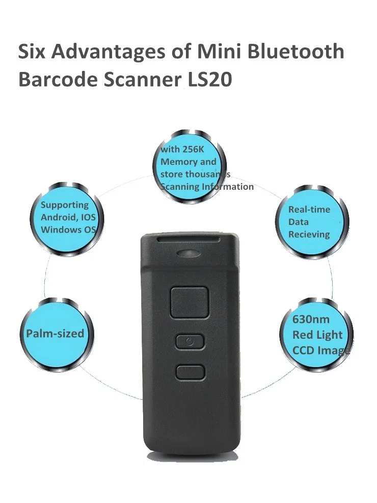 جيب بلوتوث الباركود ماسحة قارئ الروبوت بار sode LS20