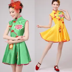 Дети девушка китайский костюм Танцы комплект одежды сценические костюмы для женщин дай Этническая Павлин Танцы платье Танцы одежда