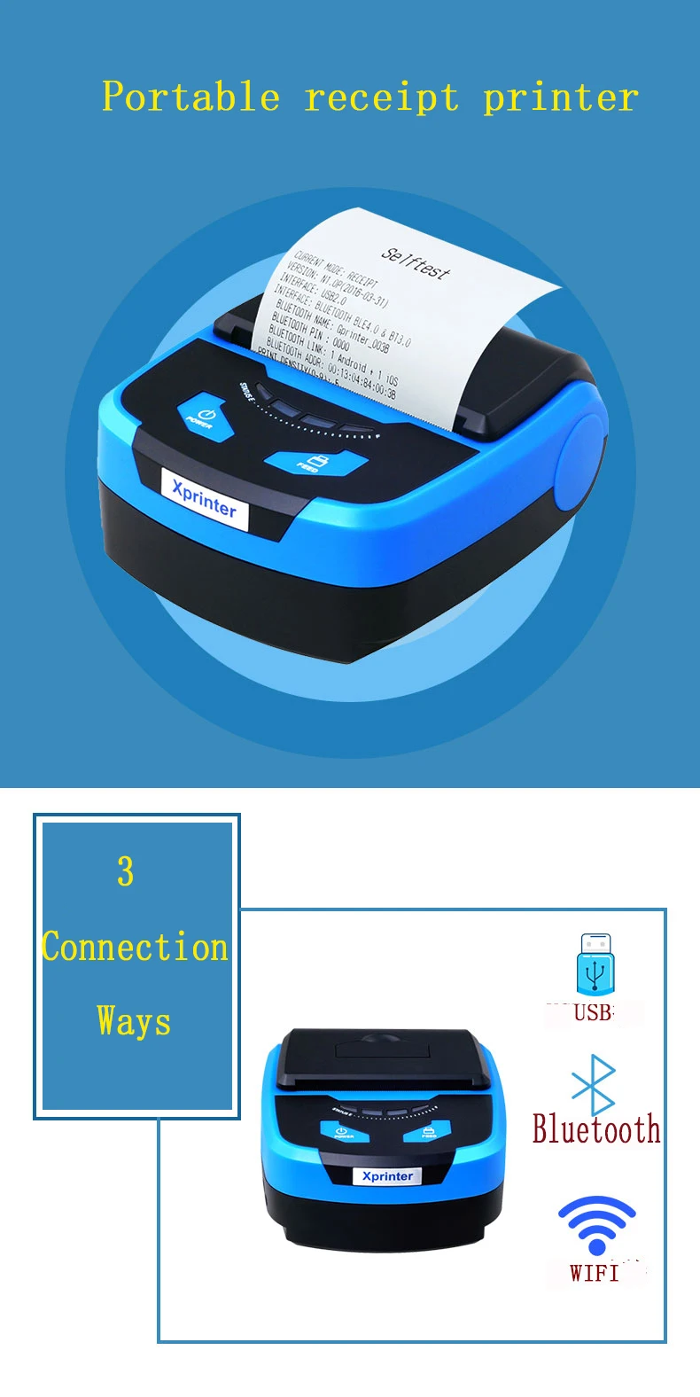 Bluetooth Thermodrucker Kassendrucker Bondrucker POS Ticket Receipt Printer 