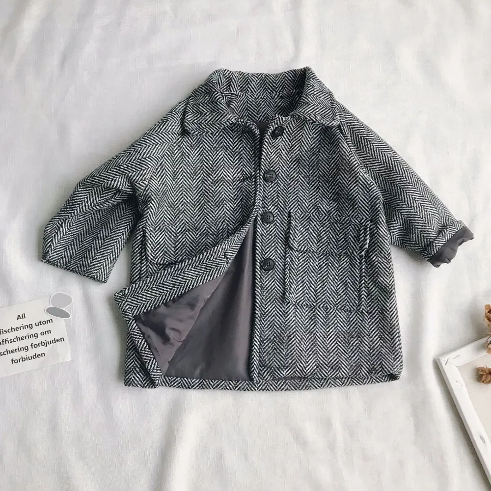 

Woolen Girls Coat Fall Winter Warm Elegant Kids Overcoat Outwear Children's Jacket Clothing