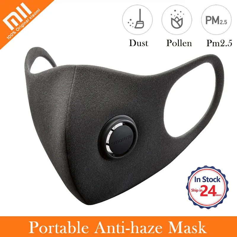 

3PCS Xiaomi Anti-haze Mask Adjustable Ear Hanging 3D Design Breathable Mask Anti-Dust & Allergy Dust with Ventilating Valve