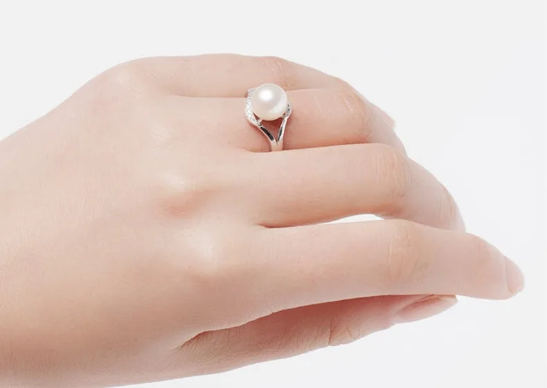 Жемчуг бренда "zhboruini" кольцо натуральный пресноводный жемчуг ювелирные изделия 925 пробы серебряные кольца для женщин высокого качества циркон обручальные кольца в подарок