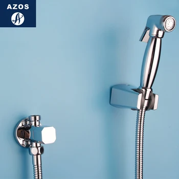 

Azos Bidet Faucet Pressurized Shower Nozzle Brass Chrome Cold Water Two Function Toilet Space Saving Washing Machine Round PJPQ0