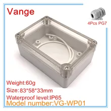 Рекламные Пакеты формования сделал IP65 водонепроницаемый пластиковый ящик с 4 шт PG7 водонепроницаемый разъем 83*58*33 мм