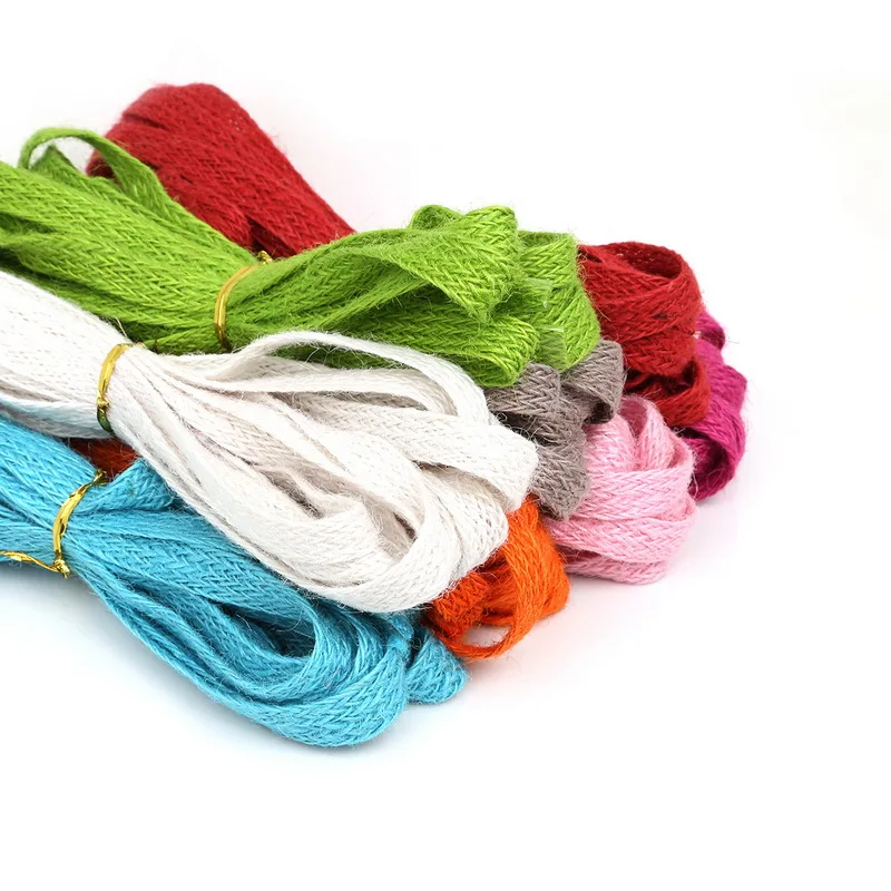

New Arrival 10x1.5mm 5m/lot Natural Hemp Jute Ribbon Cord Rope String For DIY Handmade Decoration Accessories Jewelry Craft