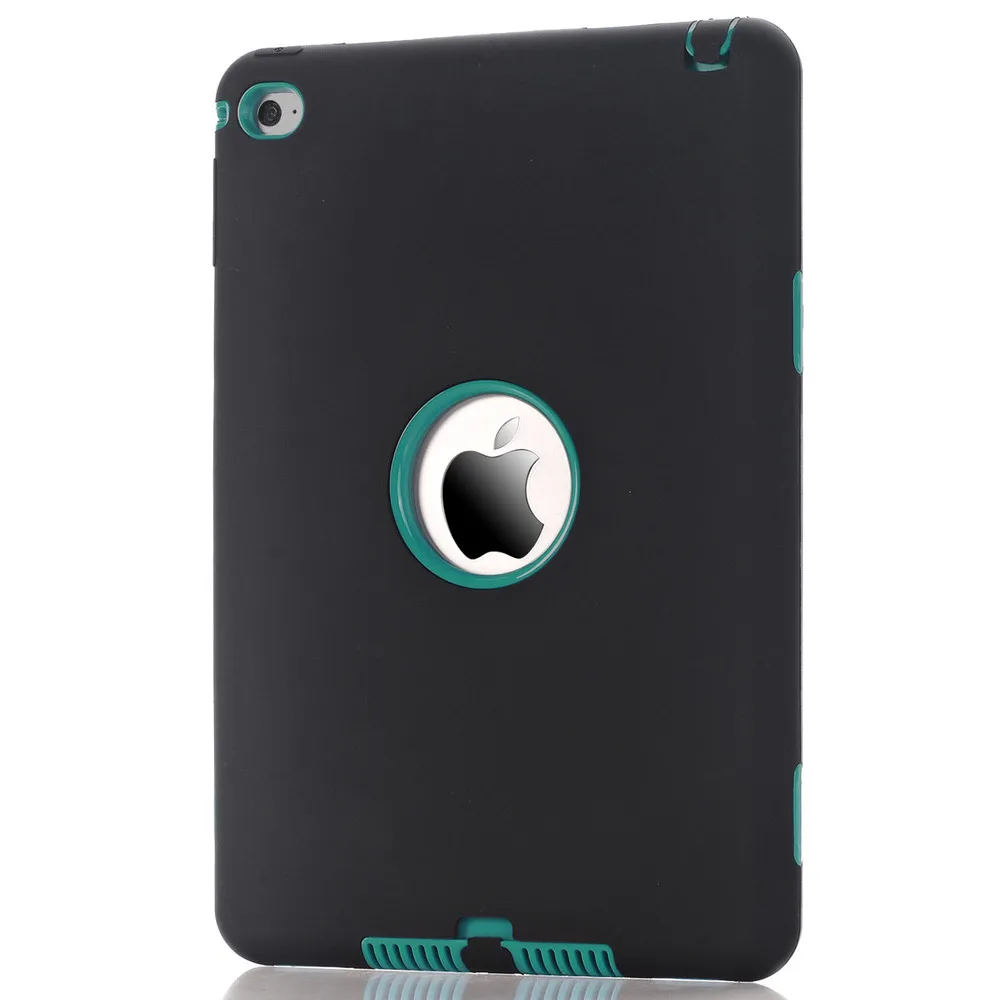 Чехол для iPad mini 4 A1538/A1550 7,9 дюймов retina чехол s дети Безопасный противоударный сверхпрочный Мягкий силикон+ Жесткий PC полная защита чехлы - Цвет: Black Blue