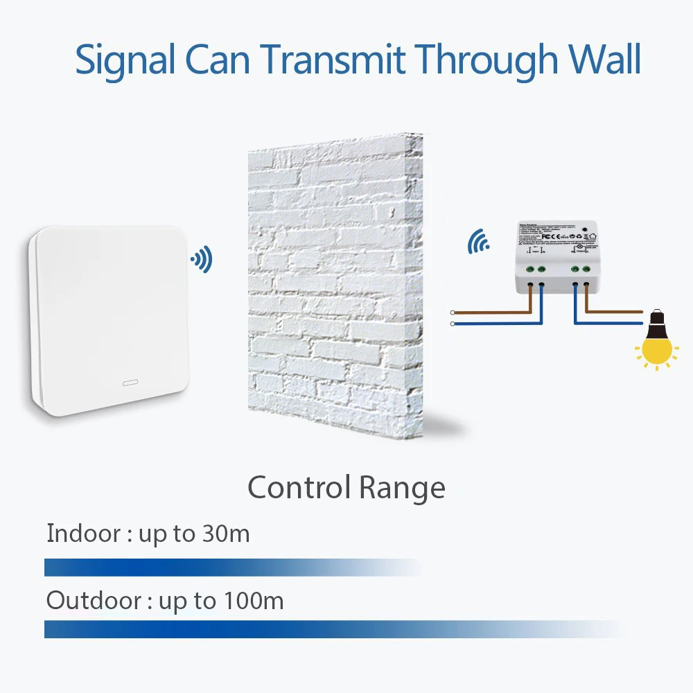  WiFi Smart Light Switch with RF Wireless Switch No Battery Needed Lighting Remote Control Alexa Ech - 32964368014