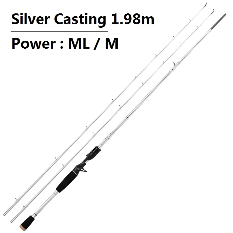 

KastKing New SpartacusII Carbon Body Casting Fishing Rod with 2 Rod Tips 1.98m 2.13m Baitcasting Rod for Squid Pike Fishing pole