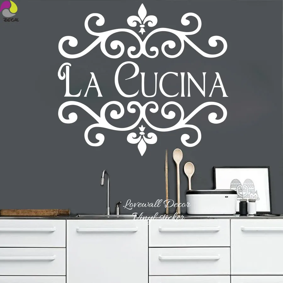 La Cucina Kitchen Wall Sticker Italian Kitchen Quote Wall Decor Flower Kitchen Cut Vinyl Decor Wall Art Mural free New DIY La Cucina Kitchen Wall Sticker Italian Kitchen Quote Wall Decor Flower Kitchen Cut Vinyl Decor Wall Art Mural free New DIY